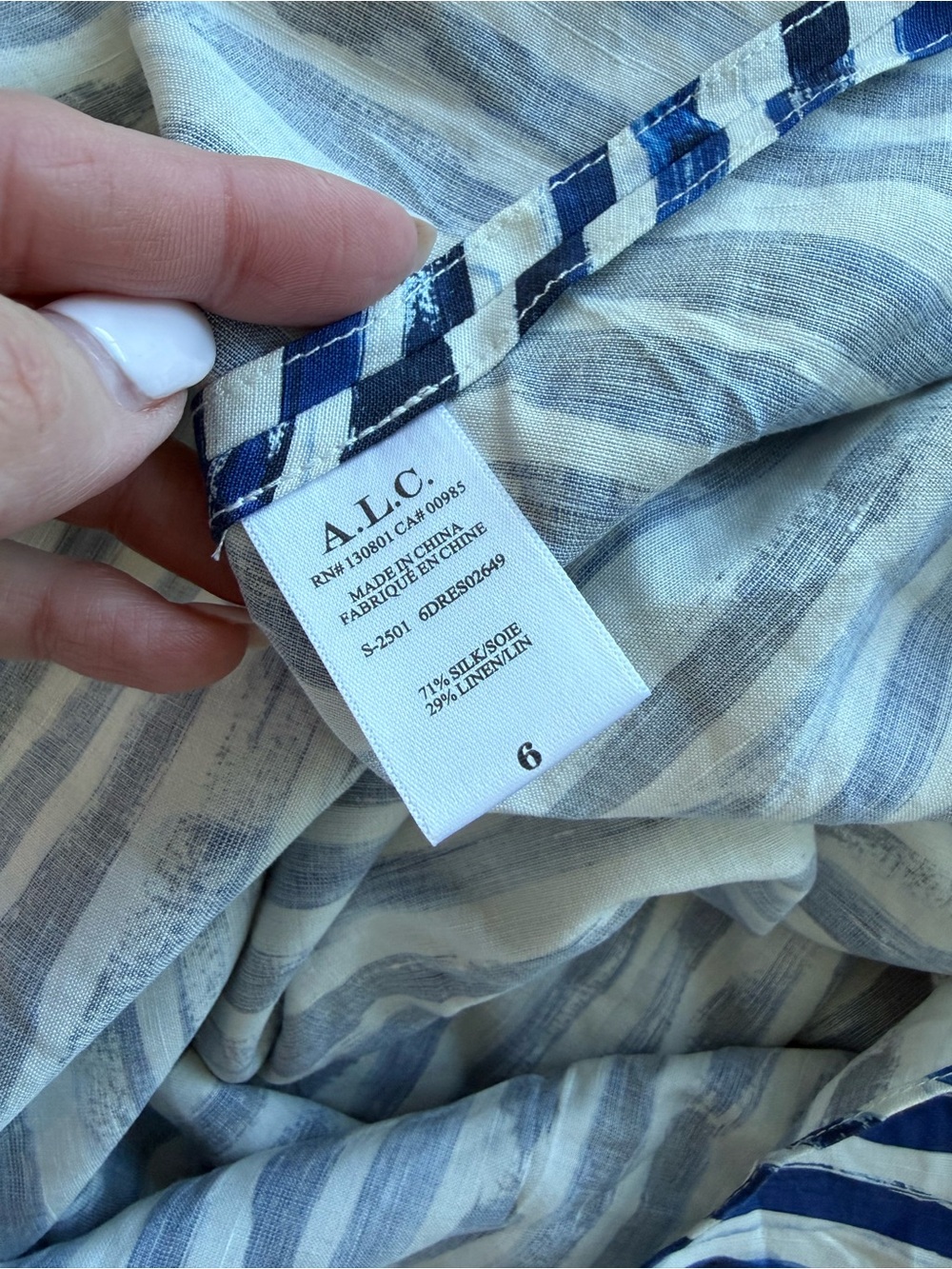 NWOT A.L.C. Ruby Dress in Navy Stripe size 6 - Picture 7 of 7